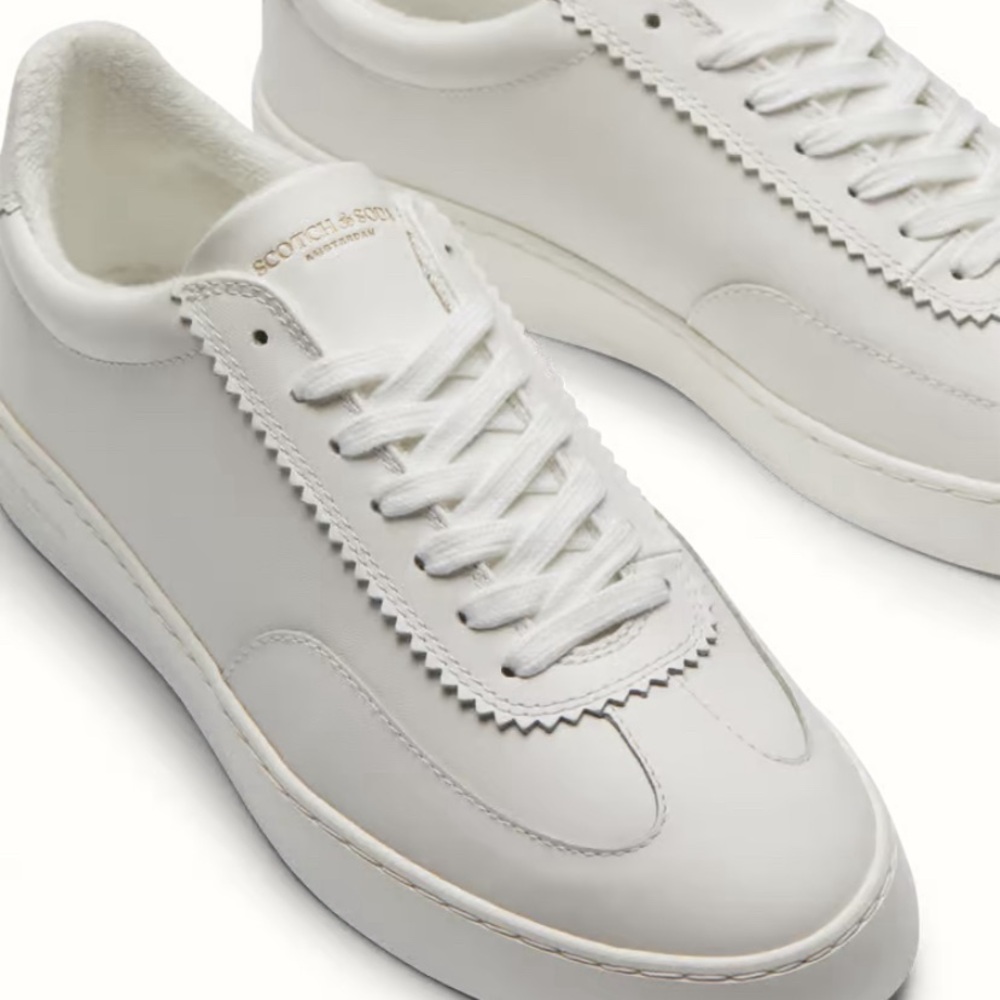 Scotch & Soda Plakka Leather Sneaker Men’s/ sz EU 40/ 8.5 US / White